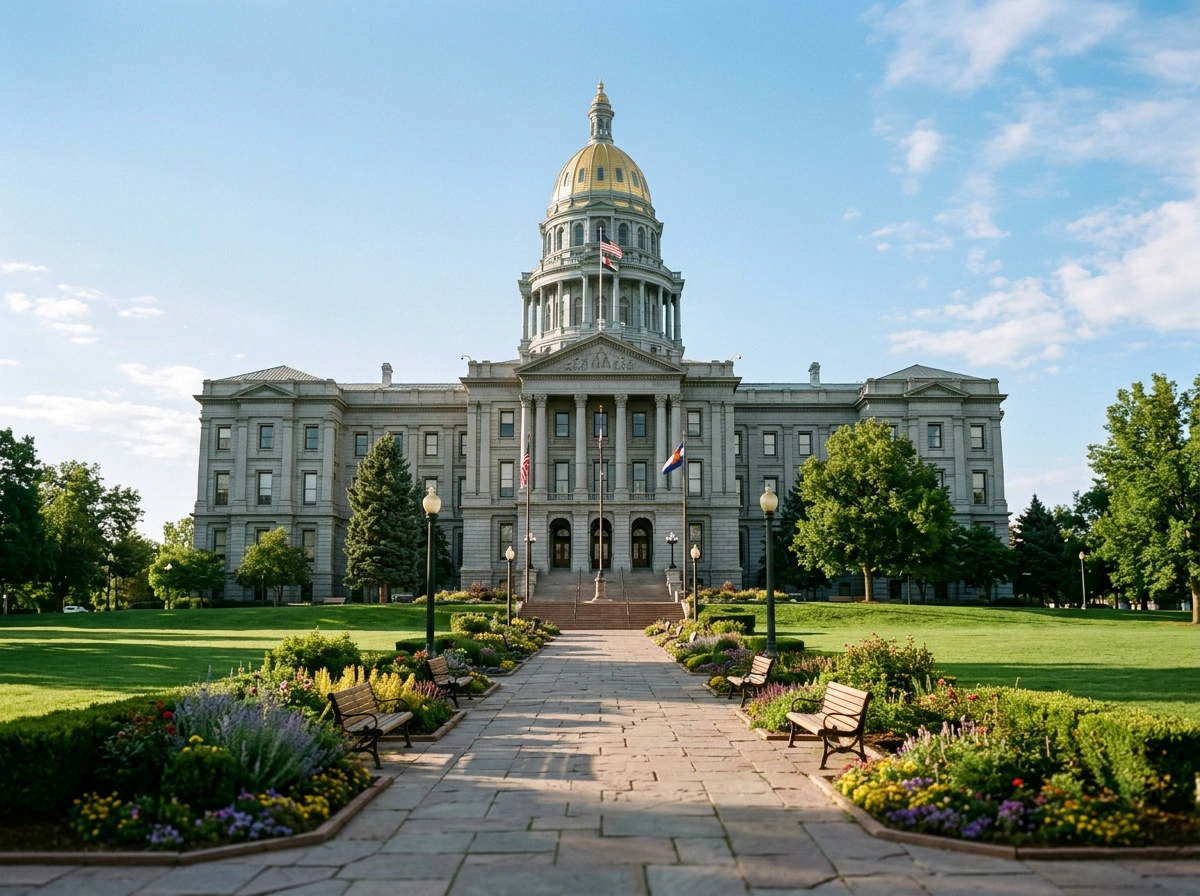 Colorado State Capitol at sunset